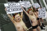 FEMINISTINNEN, AKTIVISTINNEN, FRAUENRECHTE, AKTIVISTEN GRUPPE FEMEN, NACKT,